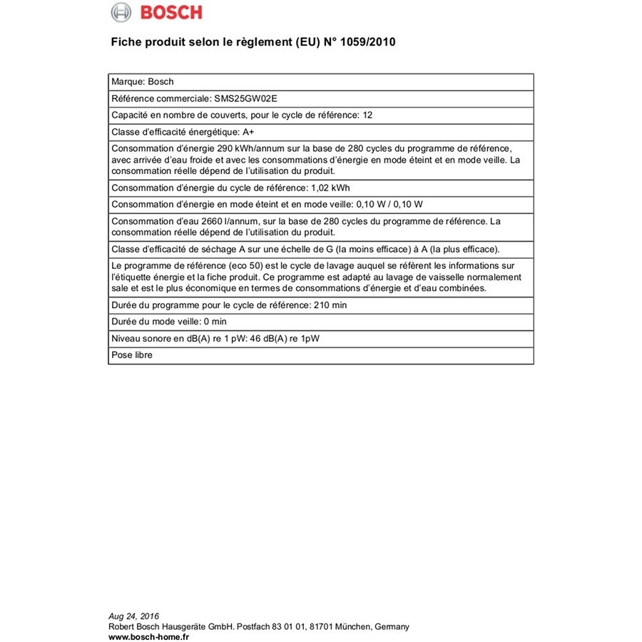 Bosch SMS25GW02 n°3