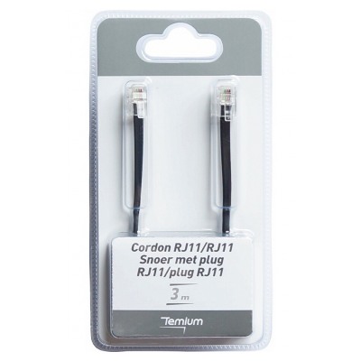 Temium CORDON TELEPHONIQUE 3M RJ11 MALE / RJ11 MALE